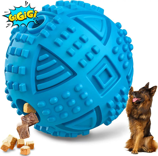 Dog Balls Treat Dispensing Dog Toys, Dog Toys for Aggressive Chewers Large Breed, Nearly Indestructible Squeaky Dog Chew Toys for Large Dogs, Natural Rubber Dog Puzzle Toys, Tough IQ Dog Treat Balls