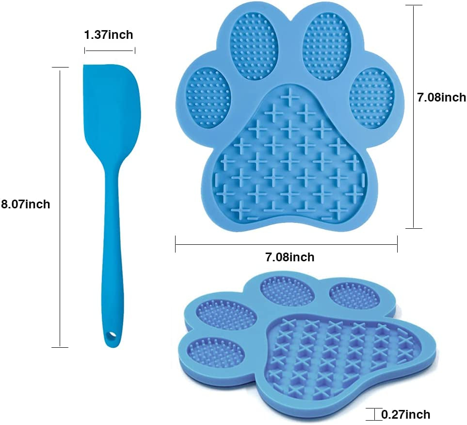 Lick Mat for Dogs, with Suction Cup, Used for Dog Bath Peanut Butter Lick Pad，And Anxiety Relief in Dogs, Dog Lick Pad, with Silicone Spatula (Style 5)