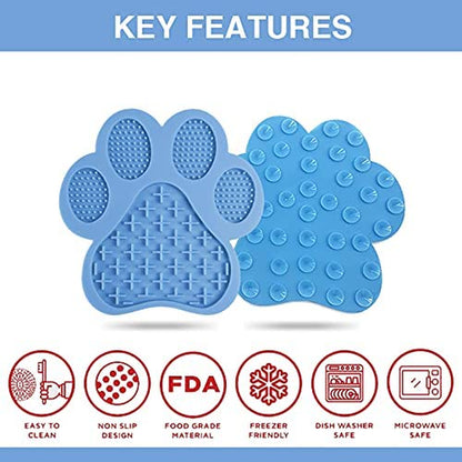 Lick Mat for Dogs, with Suction Cup, Used for Dog Bath Peanut Butter Lick Pad，And Anxiety Relief in Dogs, Dog Lick Pad, with Silicone Spatula (Style 5)