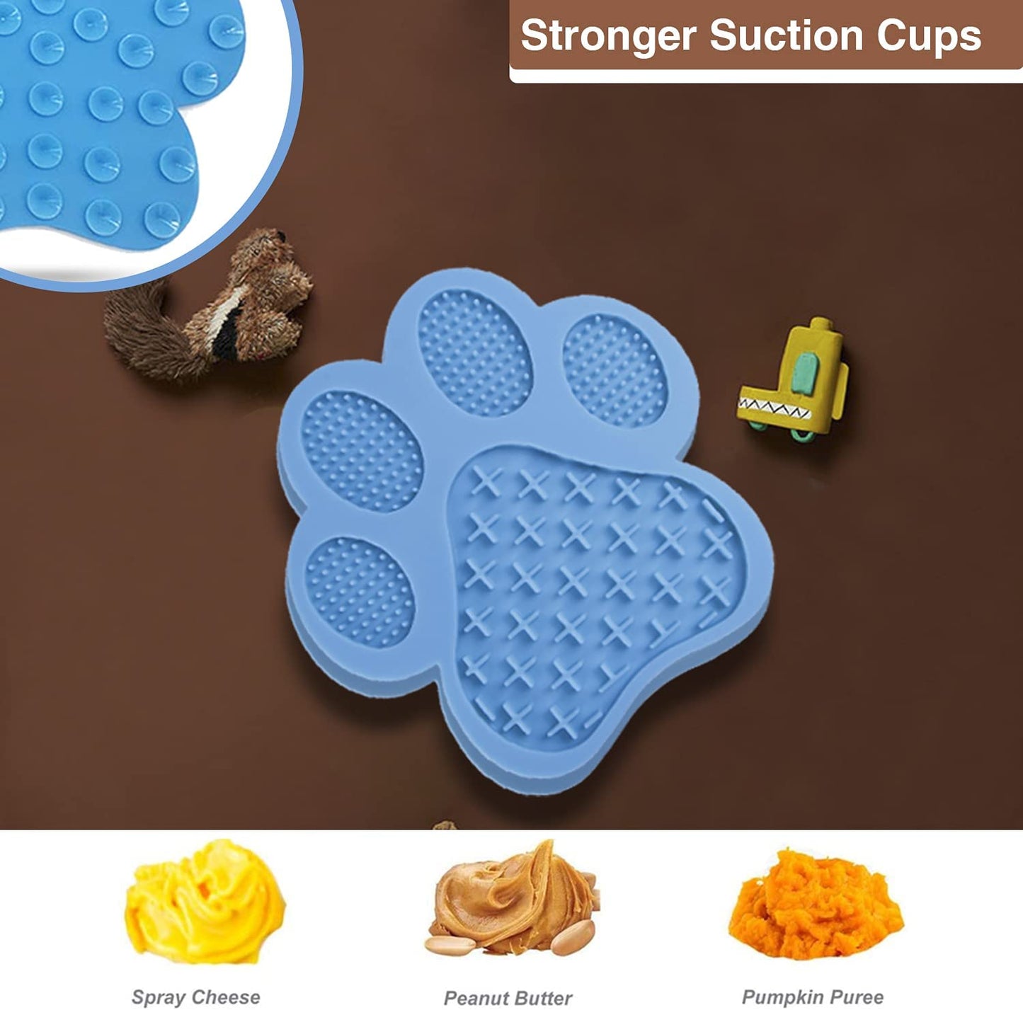 Lick Mat for Dogs, with Suction Cup, Used for Dog Bath Peanut Butter Lick Pad，And Anxiety Relief in Dogs, Dog Lick Pad, with Silicone Spatula (Style 5)