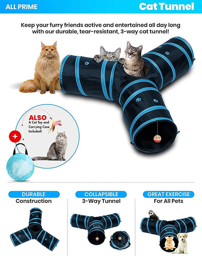 Furry Essentials 3 Way Cat Tunnel