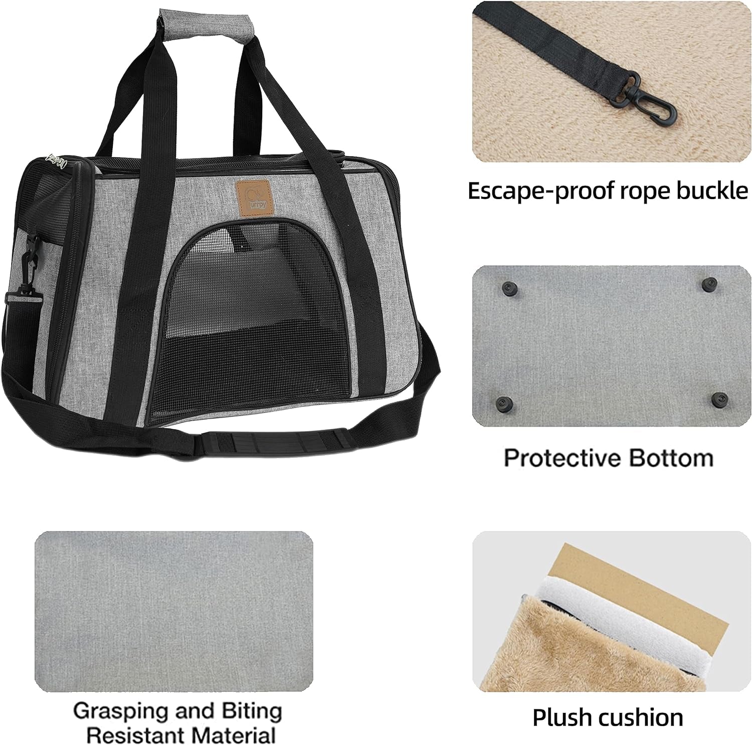 Furry Essentials Pet Carrier for Cats and Small Dogs