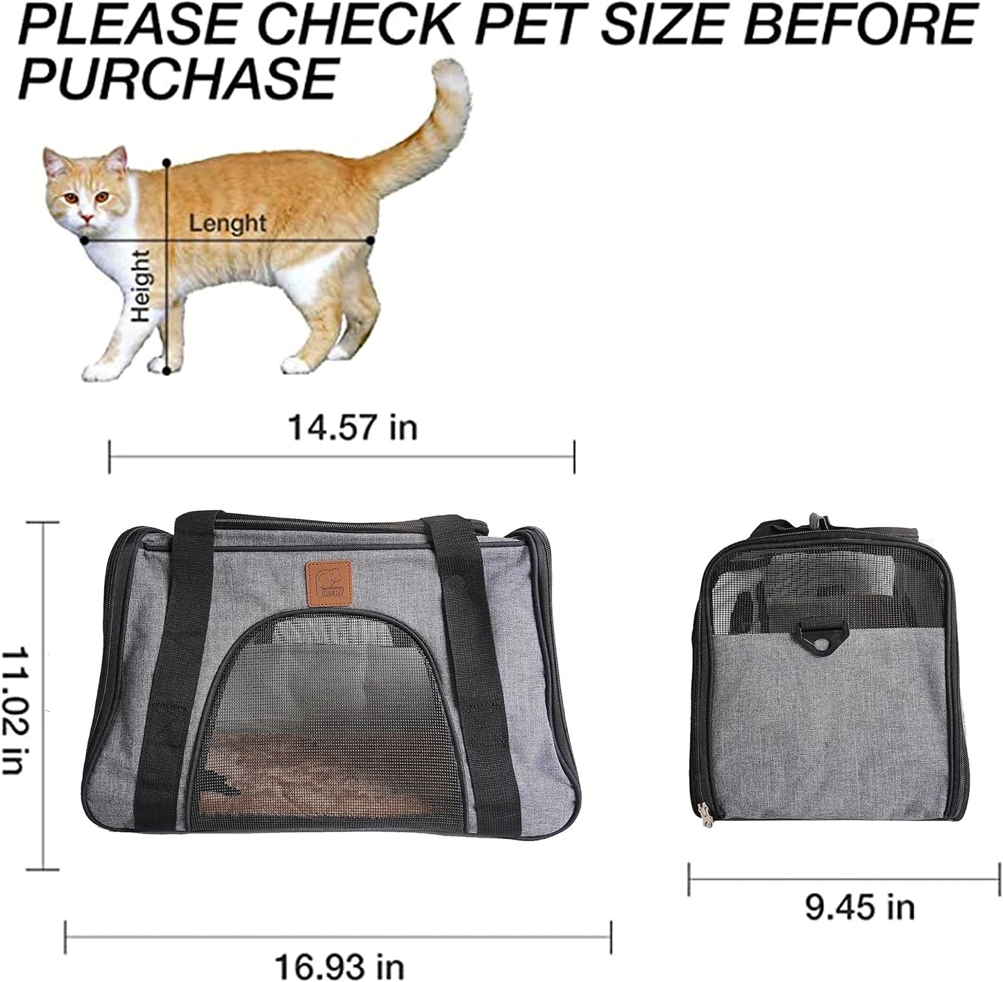 Furry Essentials Pet Carrier for Cats and Small Dogs